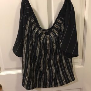 Black beaded off the shoulder top